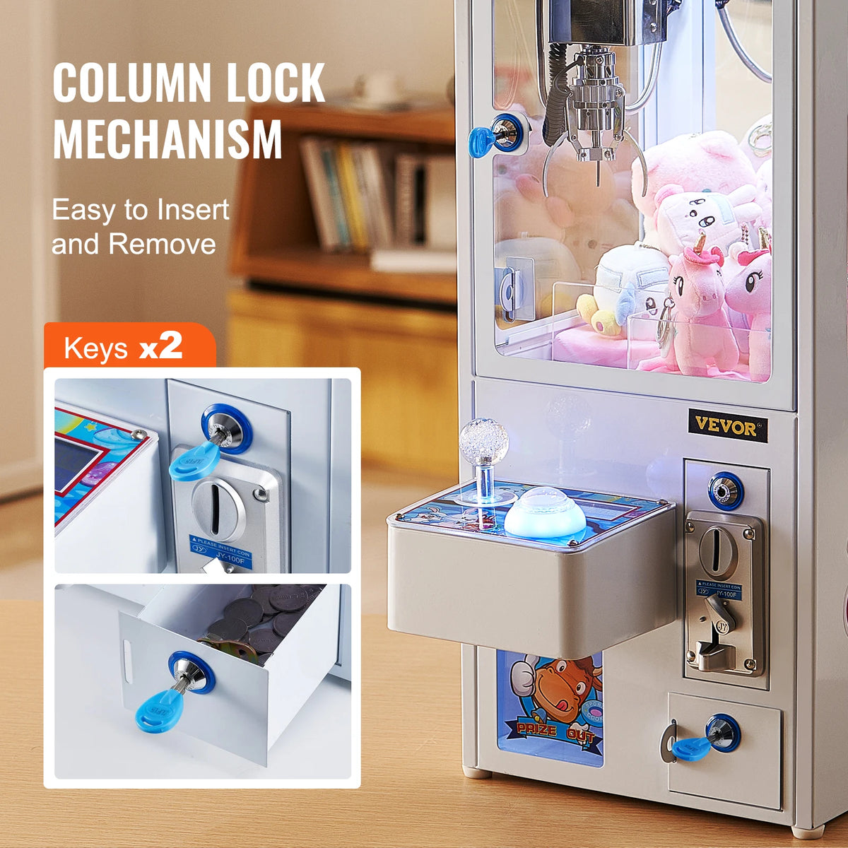 SucceBuy Claw Machine 0-3” Jaw Diameter 0-5” Jaw lifting Crane Prize Grabber Commercial Arcade Game Toys For Kids Boys &Girls