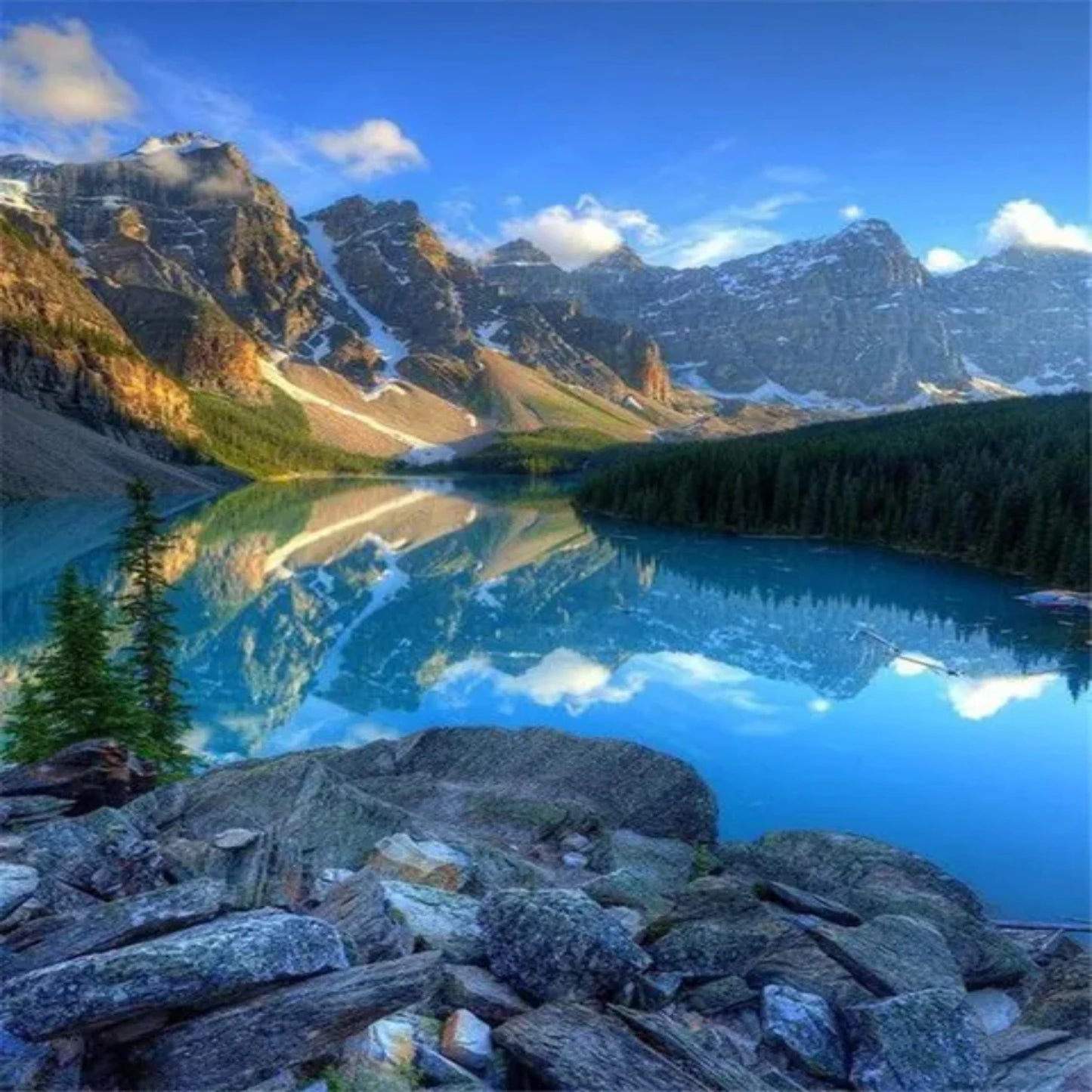 DEKAXID HUACAN Resin Stones Diamond Painting Mountain lake Landscape Reflection New Arrival Diamond Embroidery Mosaic Sale Room