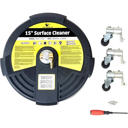 15-in Plastic Power Washer Surface Cleaner 3600 psi with Wheels for Outdoor Cleaning Red Durable Lightweight Design