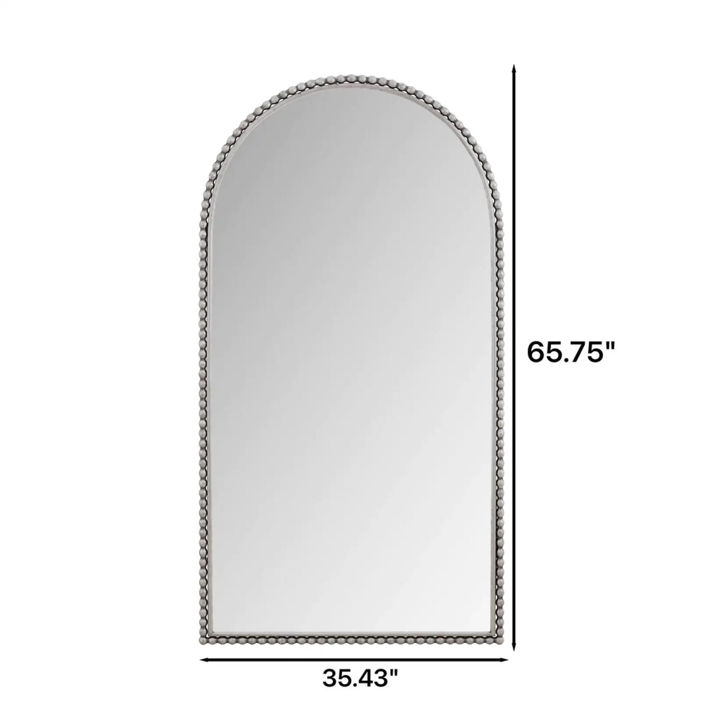 Large Silver Arch Mirror Classic Wall Decor Full Body Standing Mirror for Bedroom Living Room Style