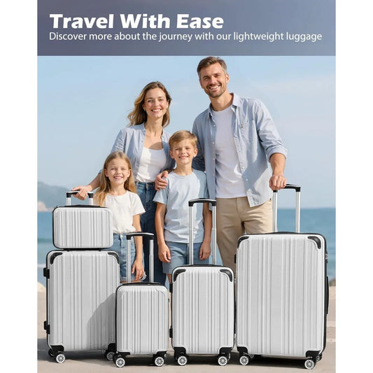 Expandable Coolife Luggage Set: 3-Piece PC+ABS Spinner Suitcases in 20, 24, and 28 Orange Carry-On