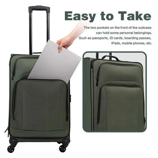 Travel Bag Suitcase Combo Expandable Soft Case Duffel Luggage Set with Wheels 5 Piece Organizer for Business or Leisure Travel