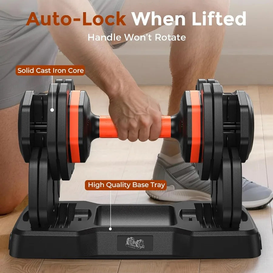 2 in 1 Weight Bench and Dumbbell Sets for Home Gym, 660LBS Capacity Workout Bench with Adjustable Dumbbell Set of 2, 25LBS Pair
