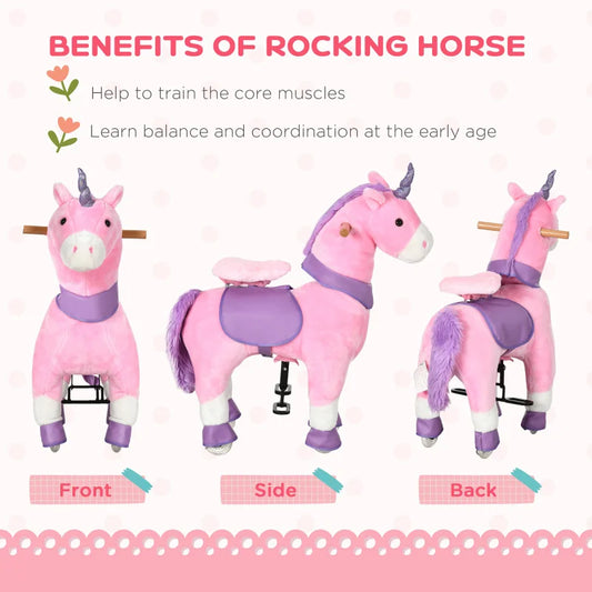 Self Walking Riding Unicorn Shining Horns Soft Plush Mount Weight Capacity Children Plush Unicorn