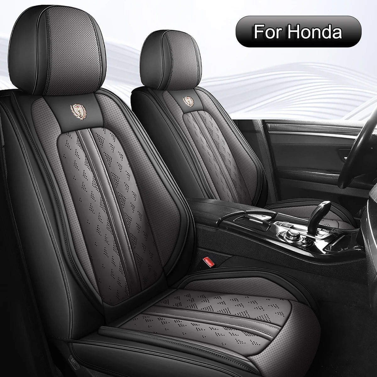 Car Seat Covers Full Set PU Leather, Fit For Honda CR-V, Civic, Accord, HR-V, Passport, Fit, Universal Back Front Seat Covers