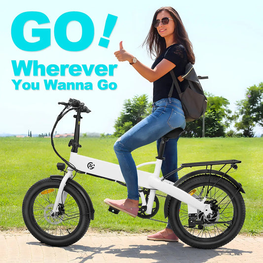 500W Powerful 20-Inch Fat Tire Folding Electric Bike - 43 Miles Range, 5 Speed Modes, All-Terrain E-Bike for Adults