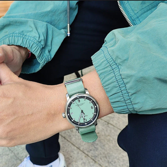 TOPHILL Fashion Quartz Watch for Men Green Luminous Sport Style Sapphire Vintage Design 2 Straps Included