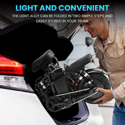 Fast Speed Folding Electric Bike Long range Foldable Electric Bicycle Powerful Motor  Fast Speed 14-inch E Bike