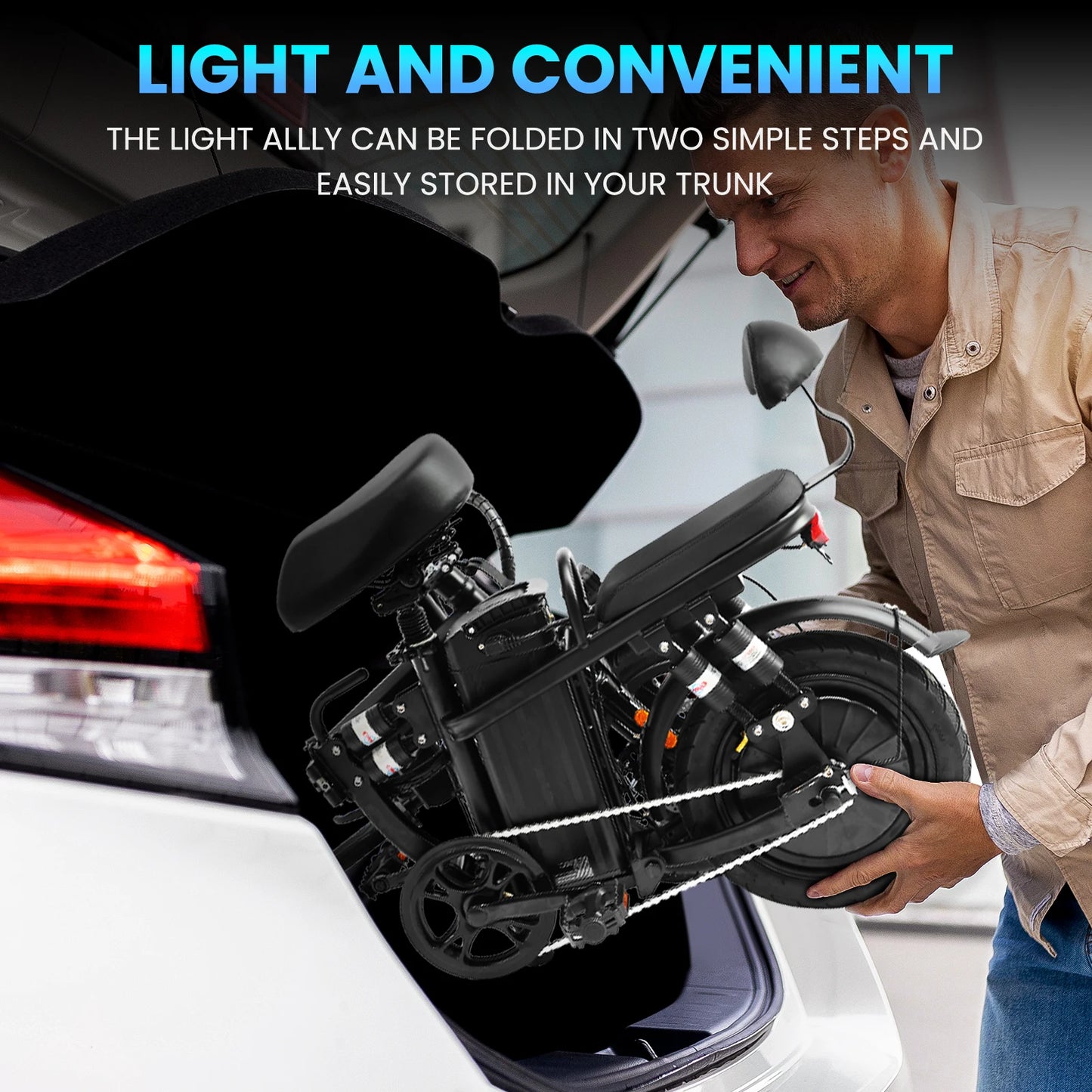 Folding Electric Bike for Adults High-Power Folding Electric Bike 32km/h 48V 20Ah Battery Commuter & Camping Bike for Adults