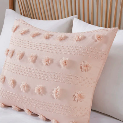Twin/Twin XL Clip Jacquard Comforter Set (Pink + Polyester + Twin)"