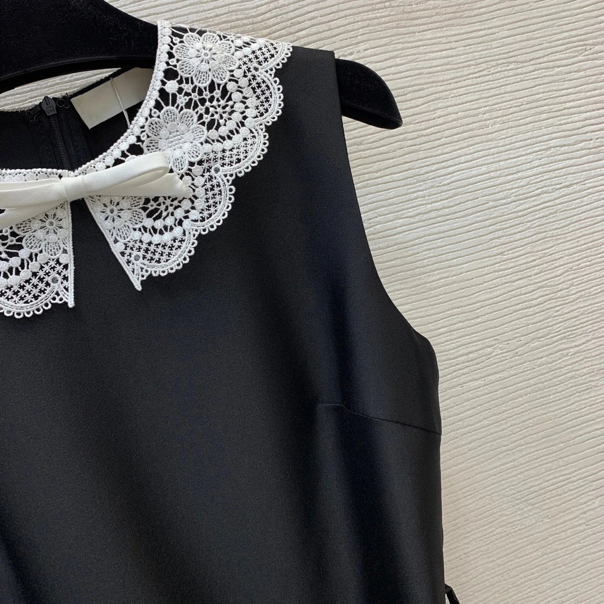 2026 Women Dress Faux Two Piece Long Garment Openwork Lace Neckline Peplum Waist Adjustable Waist Strap