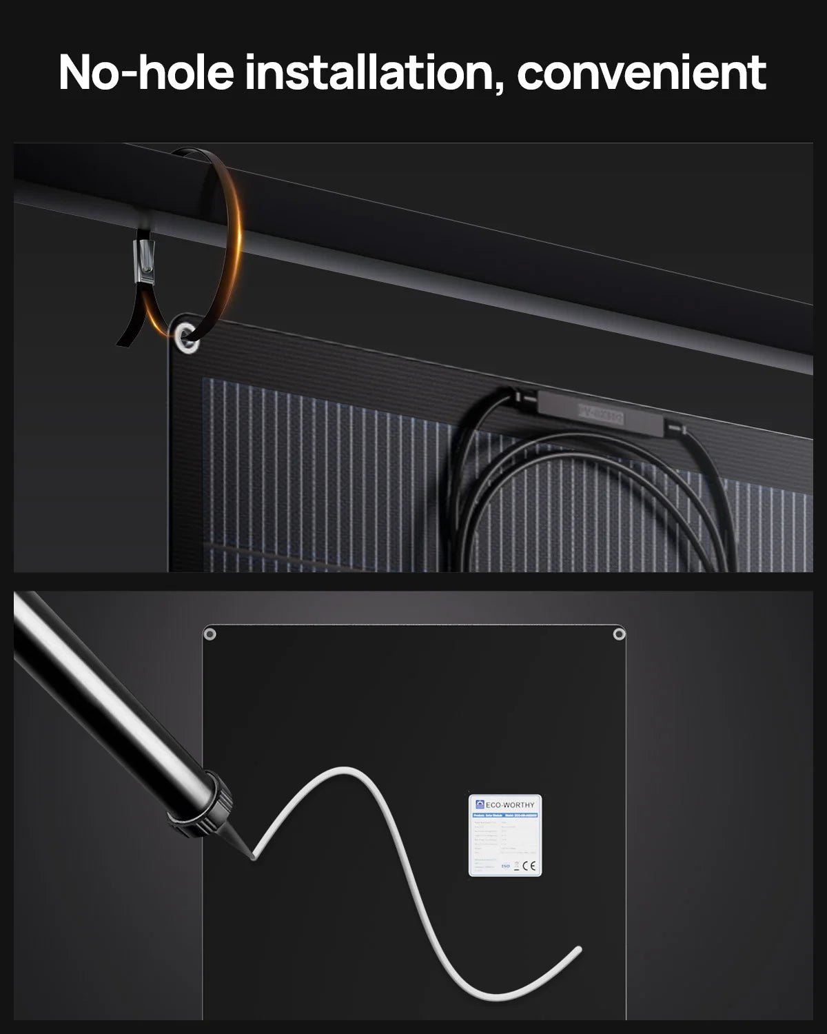 ECO-WORTHY 2Pack 200W Flexible HJT Solar Panel 18V ETFE 18BB 25% High Efficiency