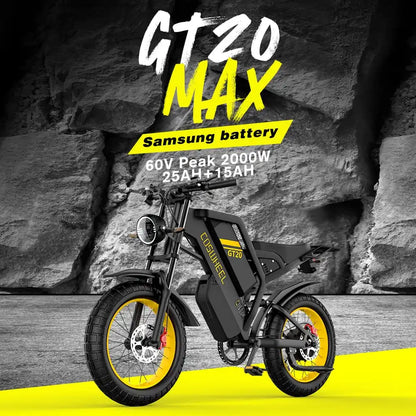 Coswheel GT20 adult E-bike 1000W 48V25Ah battery commute Electric Bike,20-inch Fat Tire E-Mountain bike