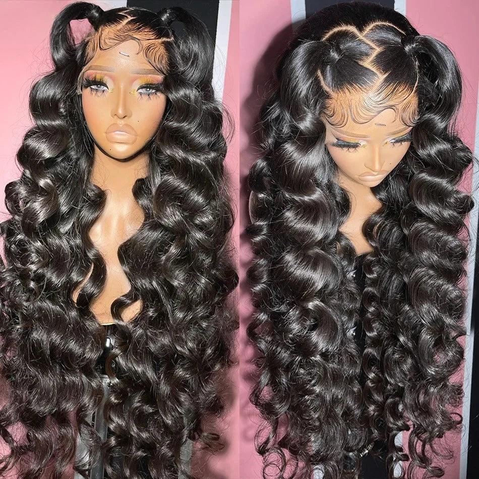 Mossily 220 Density Loose Wave 13x4 HD Lace Front Wig 40 Inch Brazilian Curly Deep Wave 13x6 Lace Frontal Human Hair Wigs Women