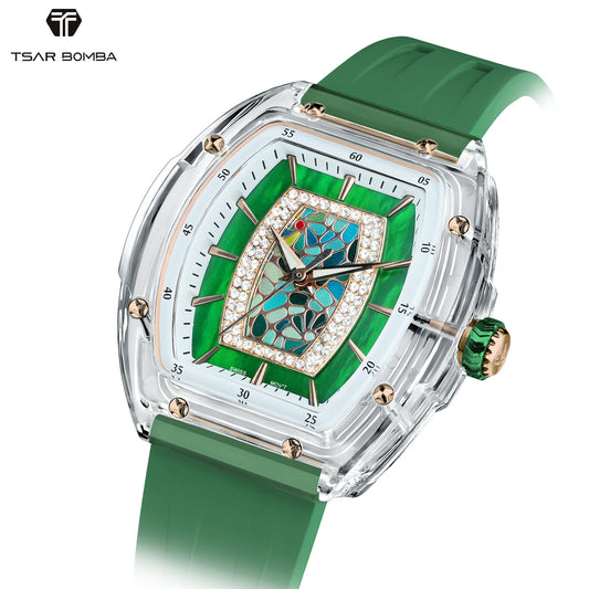 TSAR BOMBA  Ladies' Watch  Sapphire Crystal Swiss Quartz Movement  Tonneau Design  Water-Resistant  Exquisite Gift