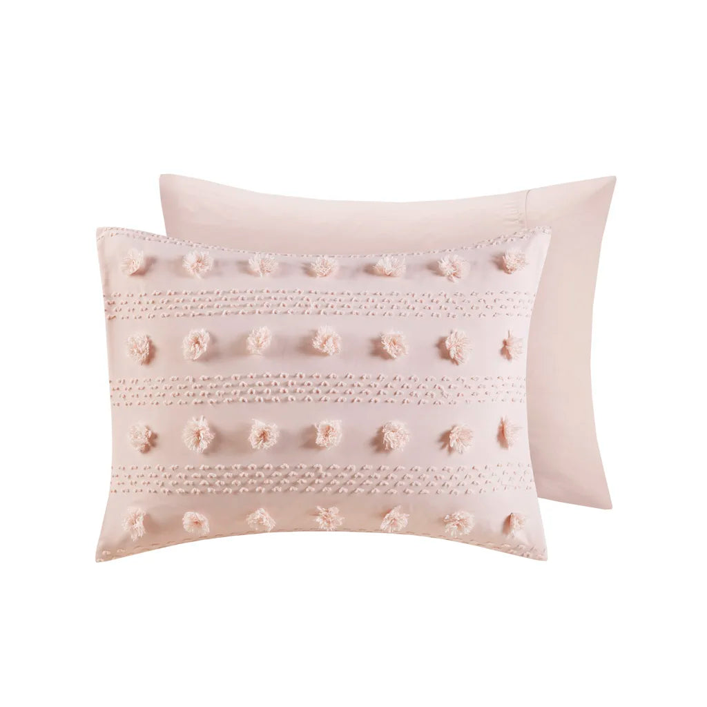 Twin/Twin XL Clip Jacquard Comforter Set (Pink + Polyester + Twin)"