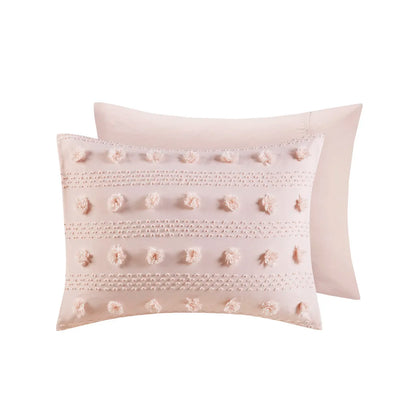 Twin/Twin XL Clip Jacquard Comforter Set (Pink + Polyester + Twin)"