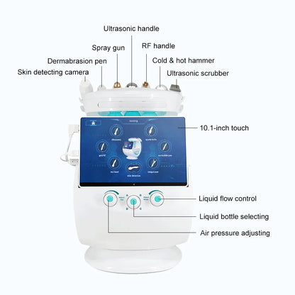 7-in-1 Hydro Facial Skin Care Machine Ultrasonic Rejuvenation Dermabrasion Hyperbaric Oxygen Facial Device for Deep Cleansing