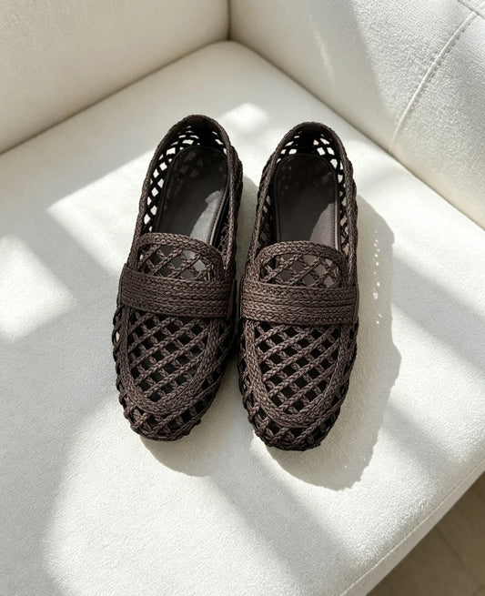 Summer Knitted Loafers Women Hollow Out Female Fashion Shoes