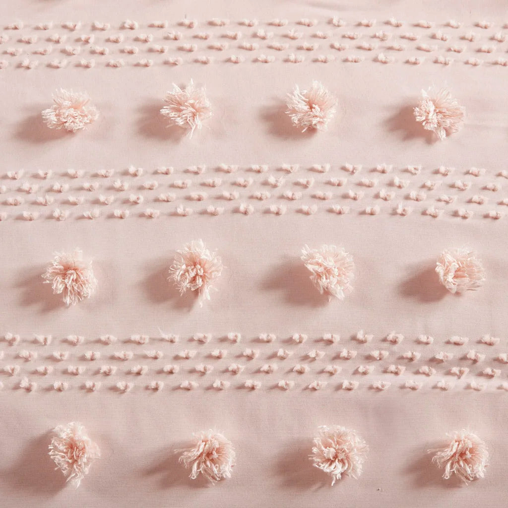 Twin/Twin XL Clip Jacquard Comforter Set (Pink + Polyester + Twin)"