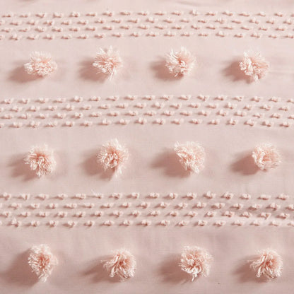 Twin/Twin XL Clip Jacquard Comforter Set (Pink + Polyester + Twin)"