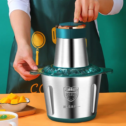 Electric Meat Grinders 2L Food Crusher Stainless Steel Multifunctional Vegetable Slicer Processor Chopper Kitchen Blenders