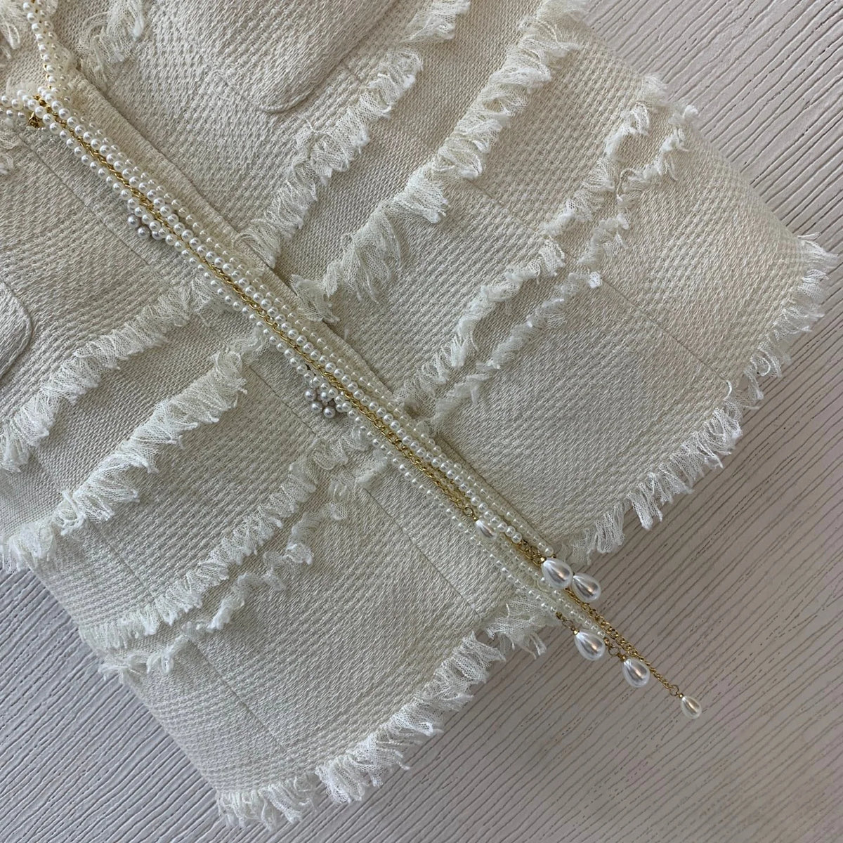 2026 Women Dress Short Sleeve Fringe Trim Woven Fabric Mini Dress Rhinestone Pearl Buttons Chain Belt Pocket Bodycon Outfit