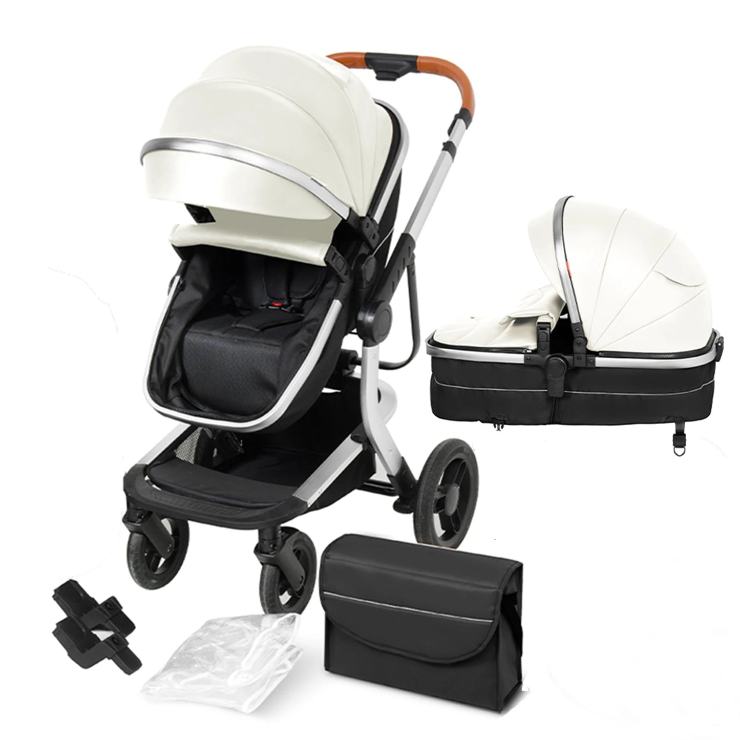 Baby Stroller Reversible Baby Carriage Unisex Pram Toddler Stroller Bassinet Stroller For Newborn Toddler Up to 55lbs High Rise