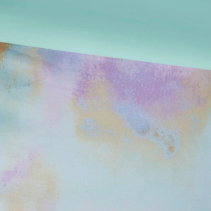 Twin/Twin XL Watercolor Tie Dye Printed Comforter Set with Throw Pillow (Aqua + Polyester + Twin)