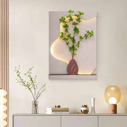 Sandstone Wall Art with LED Light & Remote, Handmade 3D Flower Pattern for Living Room & Bedroom, Home Office Decor
