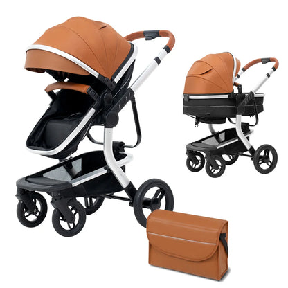 Baby Stroller Reversible Baby Carriage Unisex Pram Toddler Stroller Bassinet Stroller For Newborn Toddler Up to 55lbs High Rise