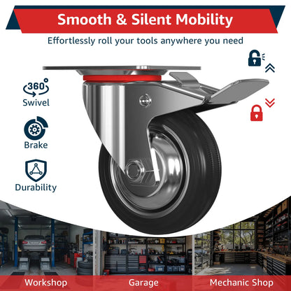 Kieperi 3 Tier Rolling Tool Cart on Wheels for Mechanics,400 LBS Tool Cart with Drawers for Garage