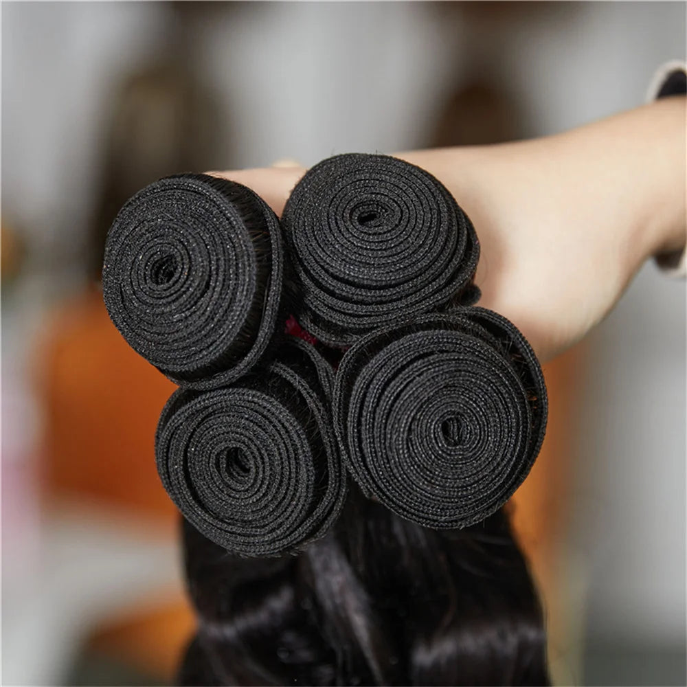 UNice Body Wave Bundles 1/3/4 PCS Natural Color 100% Human Hair Bundles 100Grams Per Bundle Sew In Weaves Hair Extensions