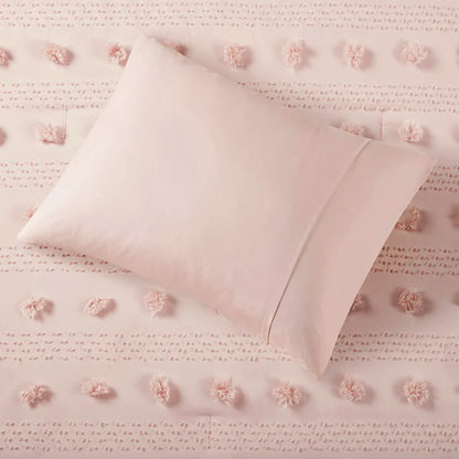 Twin/Twin XL Clip Jacquard Comforter Set (Pink + Polyester + Twin)"