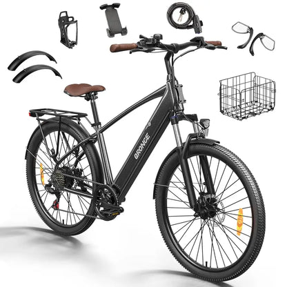 Electric Bike for Adults 1000W Peak, 460Wh Battery Max 70 Miles Electric Bike, 7 Speed & 5 Riding Modes 26 Inch E Bike 25MPH Max