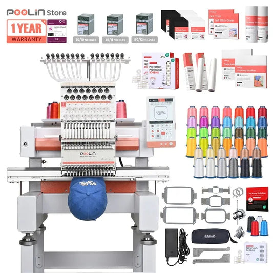 PooLin EOV 15-Needle Commercial Embroidery Machine Built for Hats. Made for More.【Discovery Kit】