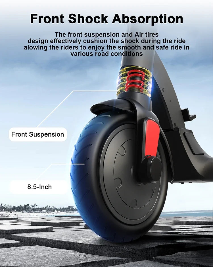 Electric Scooter G-Cycle Max 500W Motor 15.5 MPH Top Speed 8.5'' Tire Shock Absorption Brake System Foldable