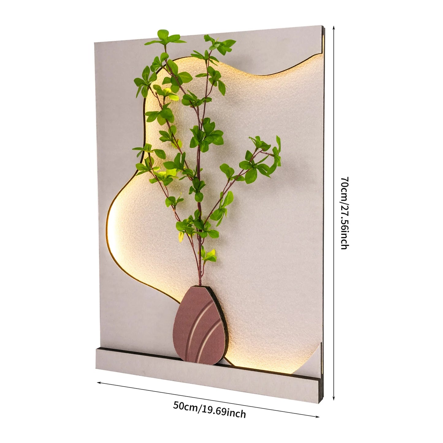 Sandstone Wall Art with LED Light & Remote, Handmade 3D Flower Pattern for Living Room & Bedroom, Home Office Decor
