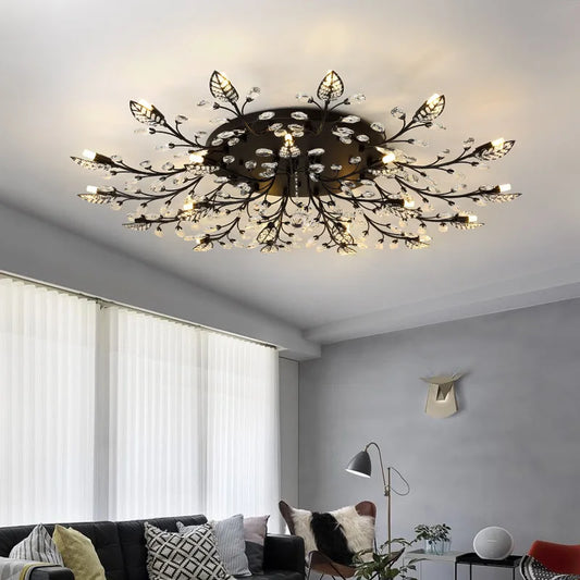 Modern Crystal Ceiling Chandelier Indoor Lighting Chandeliers  For Living Room Bedroom LED Fixture Lights Winfordo Lighting