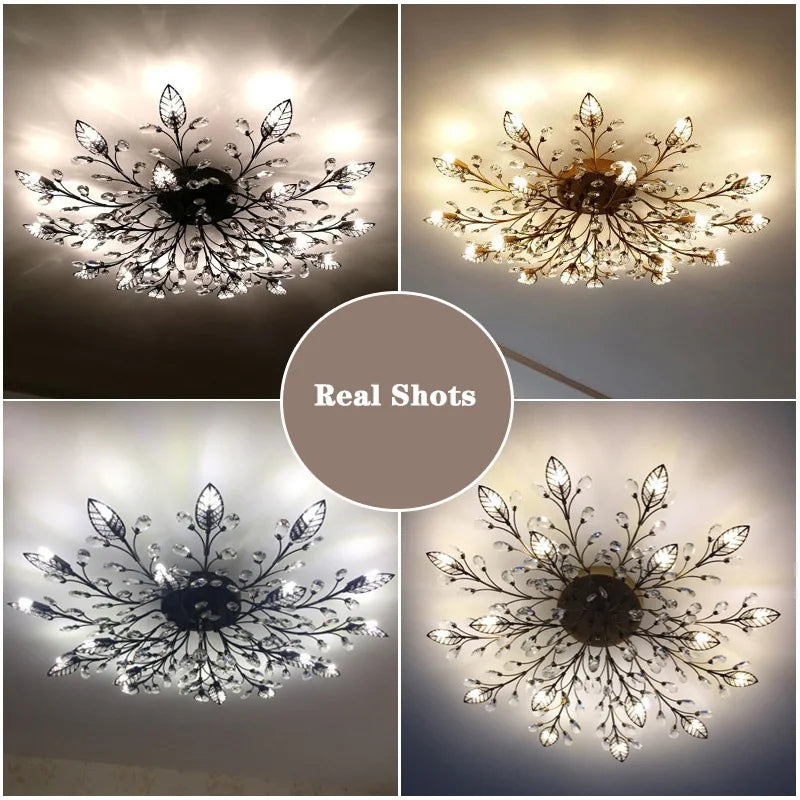 Modern Crystal Ceiling Chandelier Indoor Lighting Chandeliers  For Living Room Bedroom LED Fixture Lights Winfordo Lighting