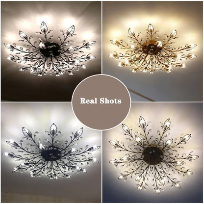 Modern Crystal Ceiling Chandelier Indoor Lighting Chandeliers  For Living Room Bedroom LED Fixture Lights Winfordo Lighting
