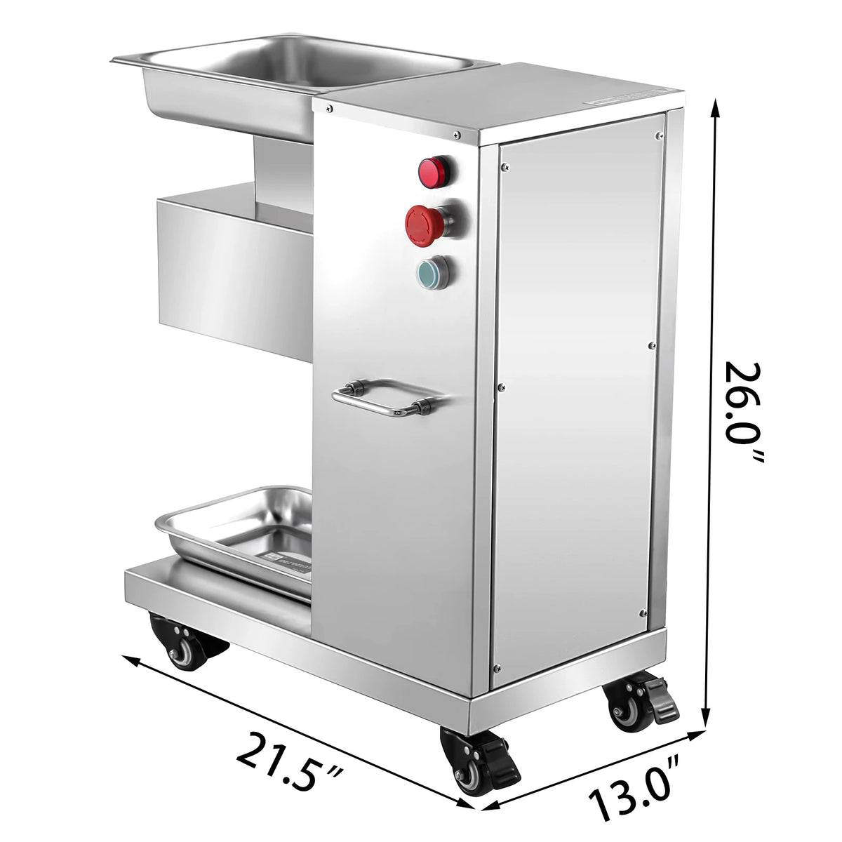 SucceBuy 500Kg/H Electric Meat Slicer 750W Commercial Meat Cutter 3mm Stainless Steel Blades Food Cutting Slicing Machine