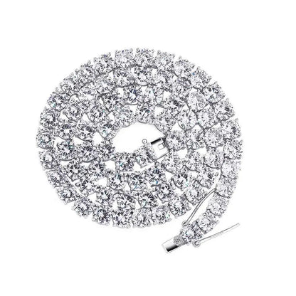 New 925 Sterling Silver 3-6mm Men's Necklace Bling CZ Iced Out Hip Hop Link Tennis Chain Silver Gold Necklace Jewelry For Gift
