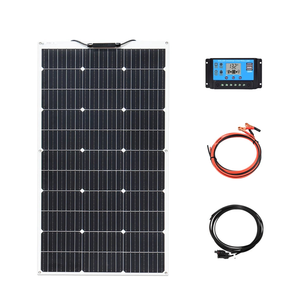 1000W Solar Panel Flexible Monocrystalline Solar Cell 1~10PCS 100 Watt PV Module 12V 24V Photovoltaic Off Grid System 200w 300w