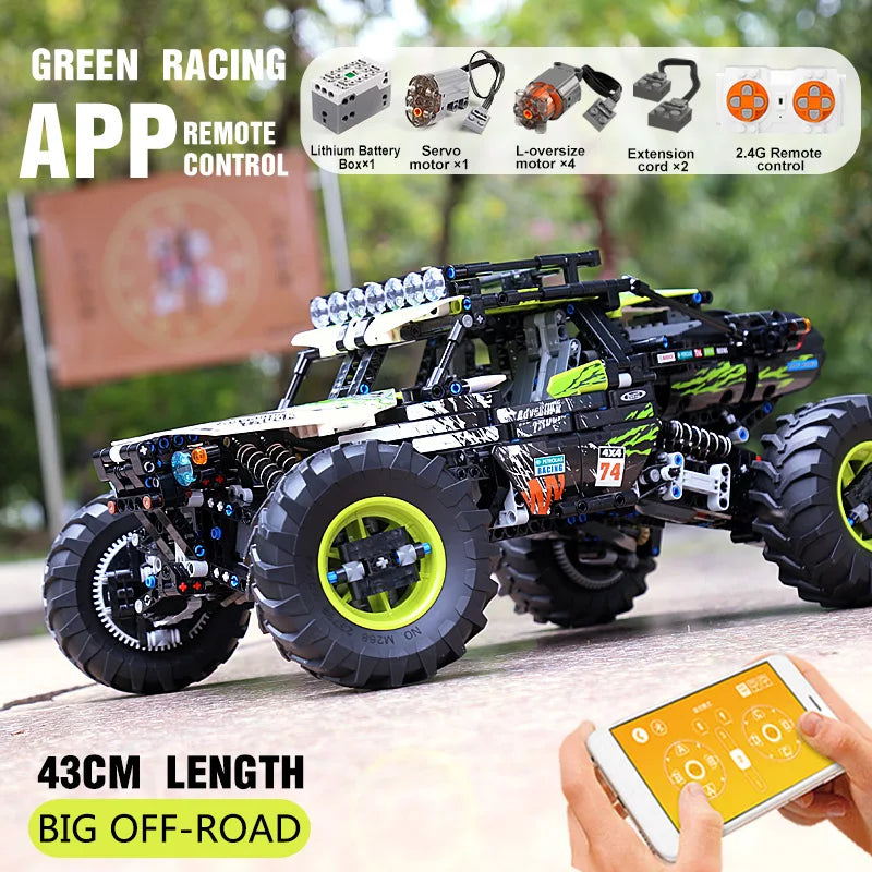 Mould King Moc 18002 Buggy Remote Control All Terrain Off-Road Climbing Truck Car Fit Building Blocks Bricks Toy Christams Gift