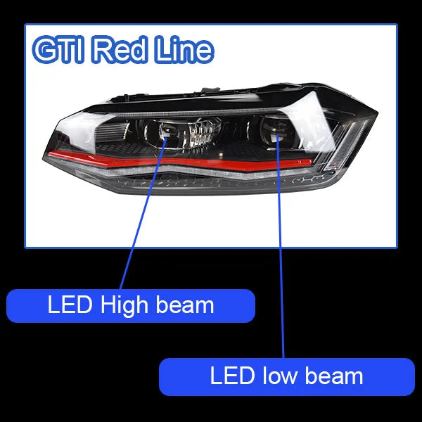 Headlight For VW POLO 2019-2021 Car автомобильные товары LED DRL Hella Xenon Lens Hella Hid H7 POLO  Car Accessories