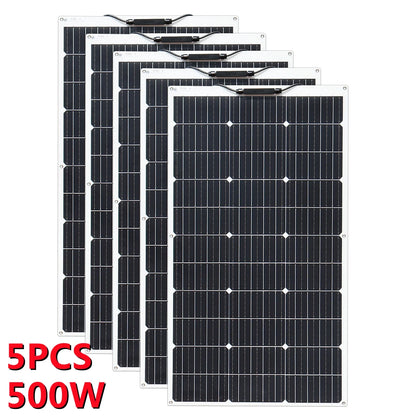 1000W Solar Panel Flexible Monocrystalline Solar Cell 1~10PCS 100 Watt PV Module 12V 24V Photovoltaic Off Grid System 200w 300w