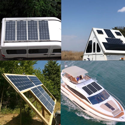 12V Flexible Solar Panel Kit 240W 360w 480W 600W 720W Charge Controller Cable for Battery RV Trailer Boat Cabin Caravan Truck