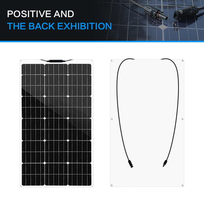 1000W Solar Panel Flexible Monocrystalline Solar Cell 1~10PCS 100 Watt PV Module 12V 24V Photovoltaic Off Grid System 200w 300w