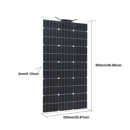 1000W Solar Panel Flexible Monocrystalline Solar Cell 1~10PCS 100 Watt PV Module 12V 24V Photovoltaic Off Grid System 200w 300w